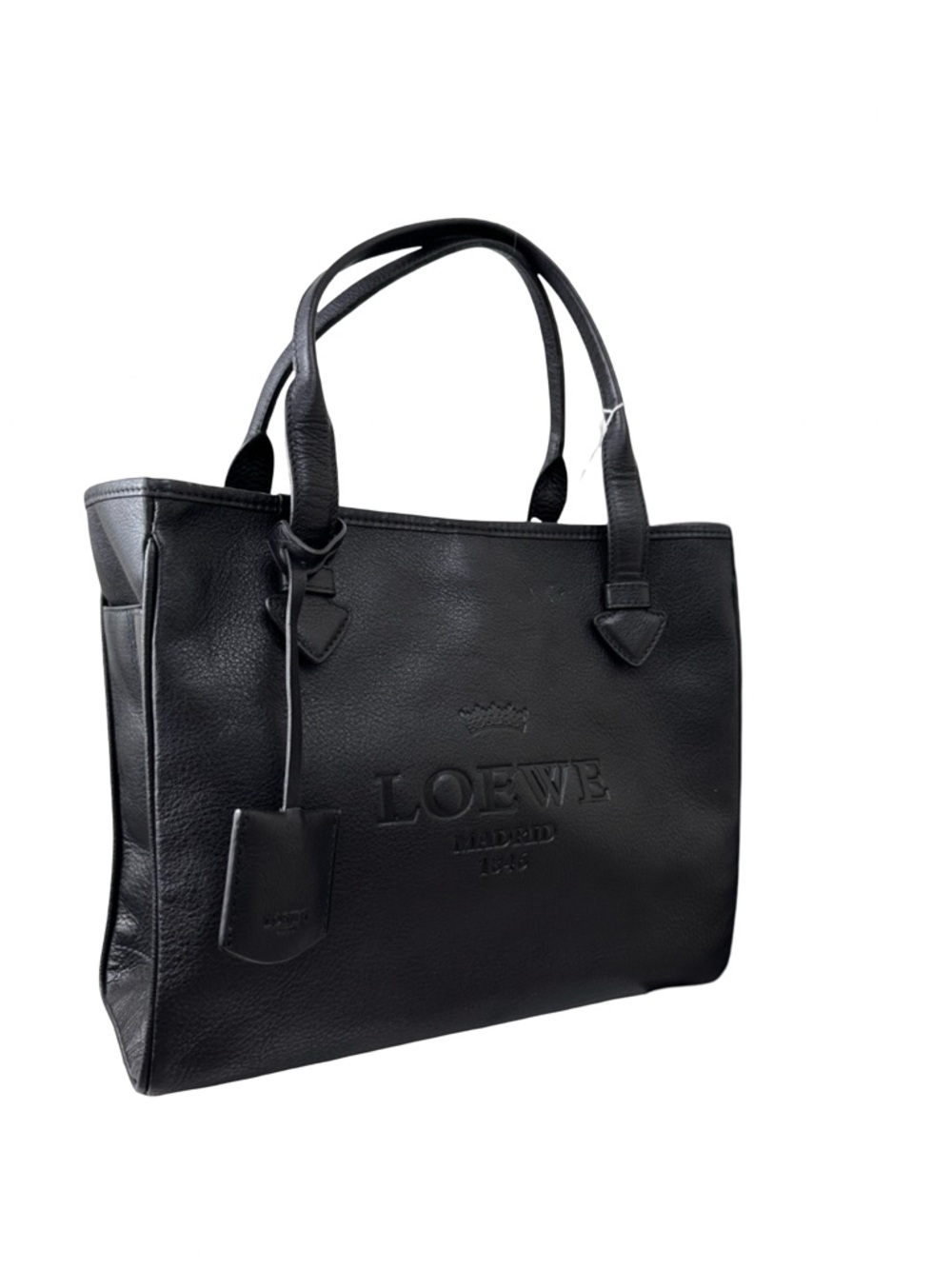 SOLD‼️Loewe Black Embossed Leather Tote Bag-Size:29*24*13